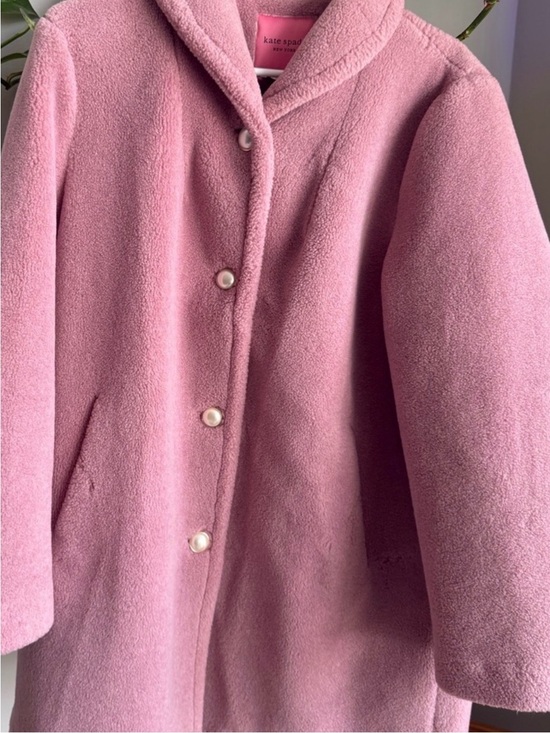 kate spade Jackets & Blazers - kate spade Soft Pink Teddy Coat with Pearl Buttons